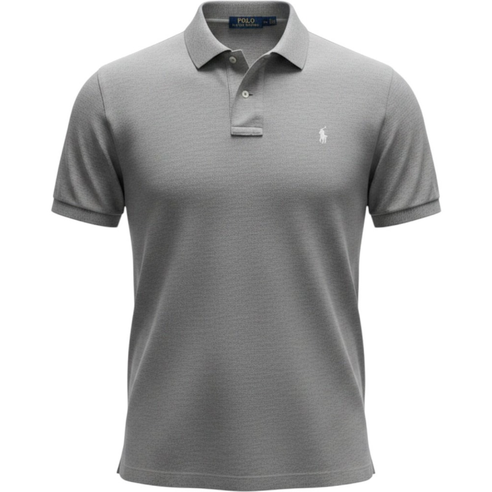 Polo Ralph Lauren Polo Shirt Mens Large Gray Short Sleeve Mesh Pony Logo